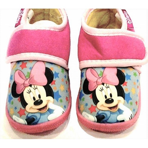 Pantofole Minnie bambina rosa alte con strappo - Ciabatte chiuse bambina